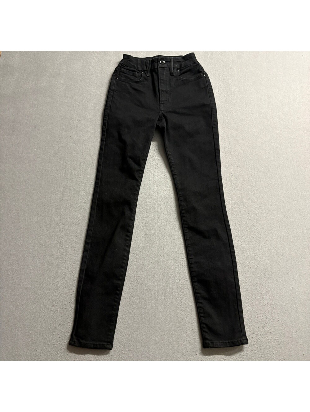 Good American High Rise Skinny Jeans Womens 00-4 Black Stretch Denim GL213T